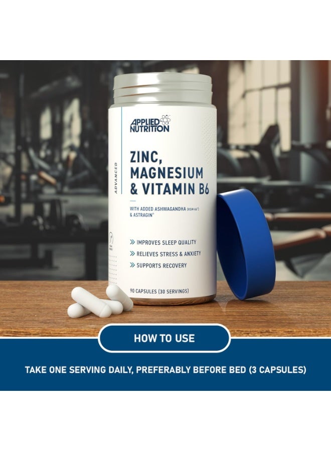 أبلايد نيوتريشن 90 كبسولة ZMA | زنك + مغنيسيوم + فيتامين ب6 | دعم النوم، استشفاء العضلات، وتعزيز هرمون التستوستيرون | مناسب للنباتيين - Image 3